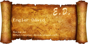 Engler Dávid névjegykártya